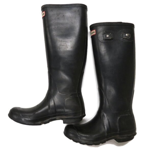 Hunter Original Tall Black Rain Boots US 4M/5F - Picture 2 of 7